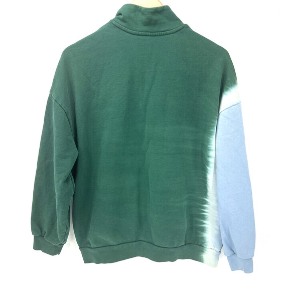 Levi's Sweatshirt Womens Medium Yesterdays 1/4 Zip Green Blue Tie Dye Pullover - Picture 4 of 9